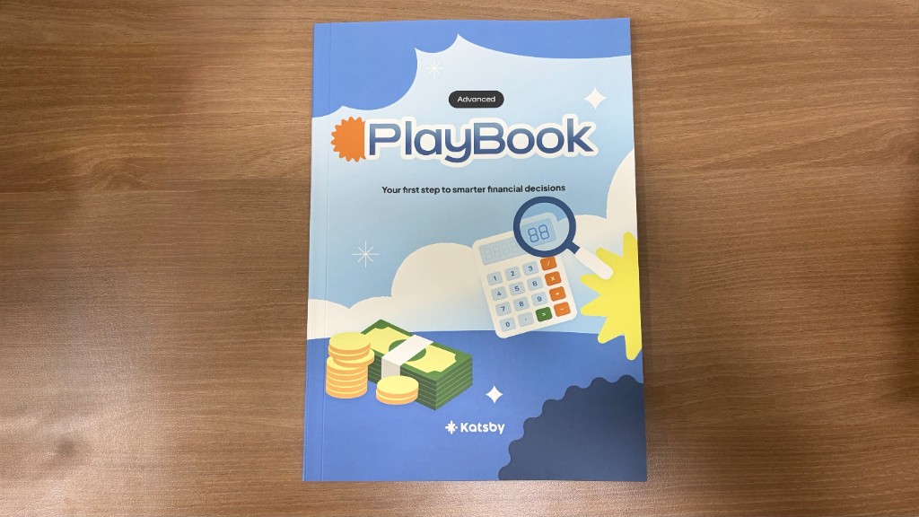 Katsby Advanced PlayBook cover on a wooden desk