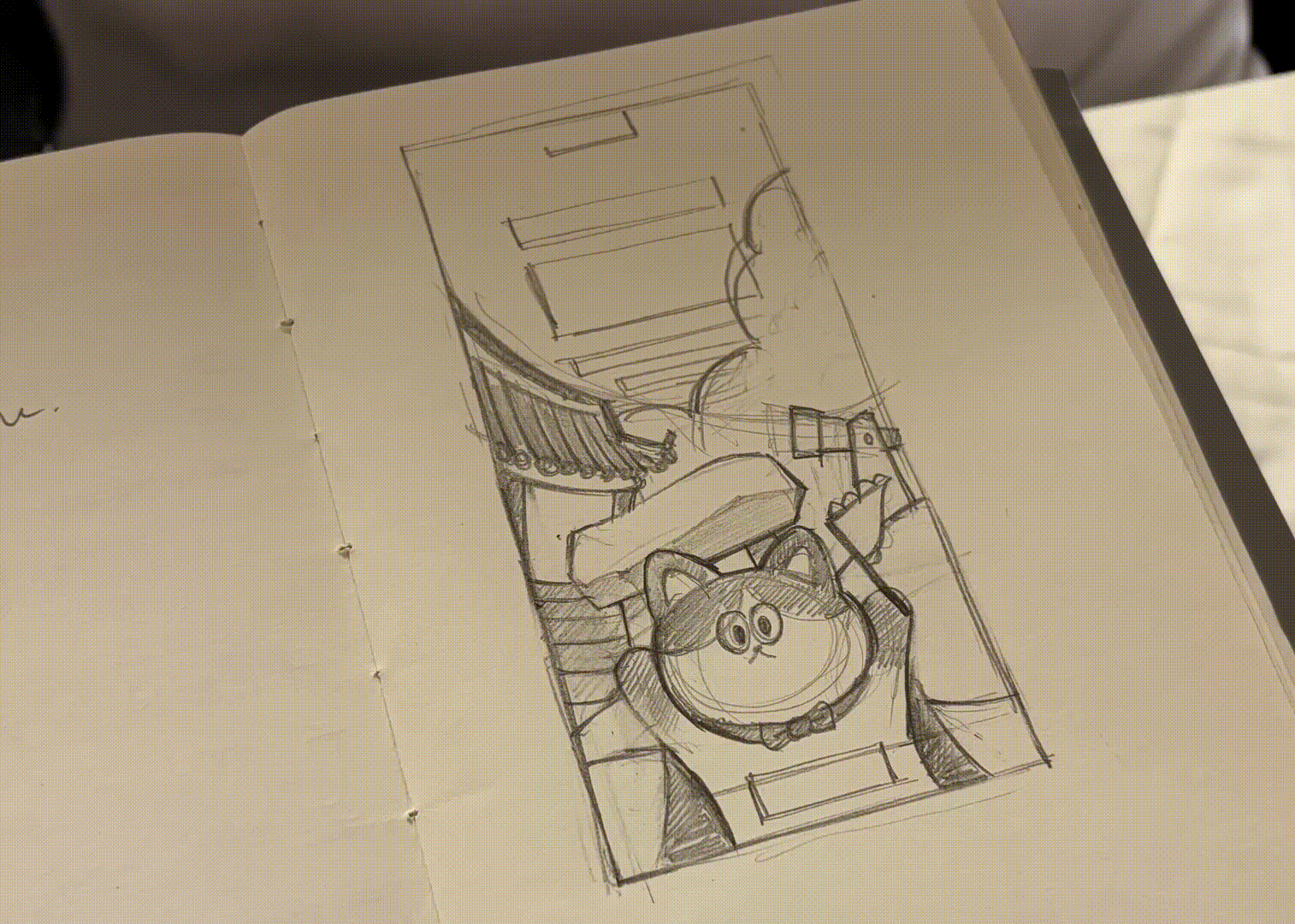 Timelapse of sketching the Local Universe mascot in a notebook